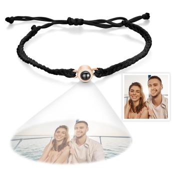 Custom Photo Projection Bracelet Simple Woven Couple Gifts - yournamenecklaceuk