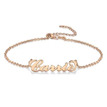 Custom Name Anklet Personalized Jewelry Rose Gold Plated