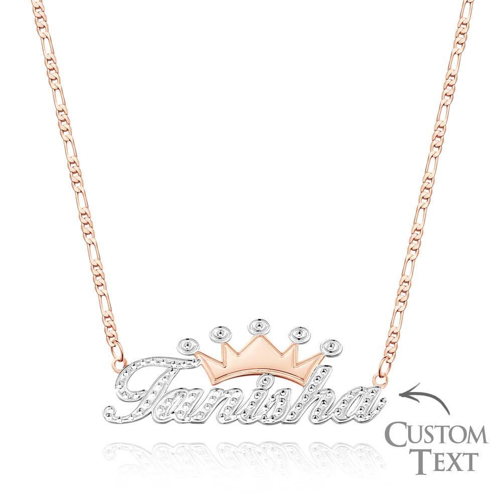 Personalized Hip Hop Name Necklace With Crown Metal Necklace Gifts for Men - NameNecklace