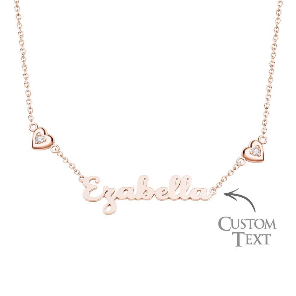 Personalized Name Necklace Elegant Double Hearts Pendant Gifts For Women - NameNecklace