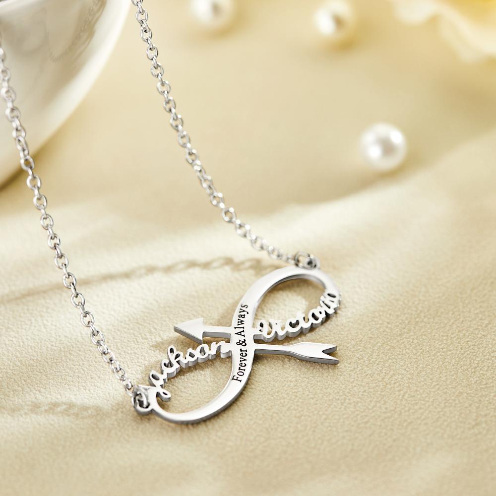 Custom Engraved Necklace Infinity Name Pendant Necklace Birthday Gift - NameNecklace