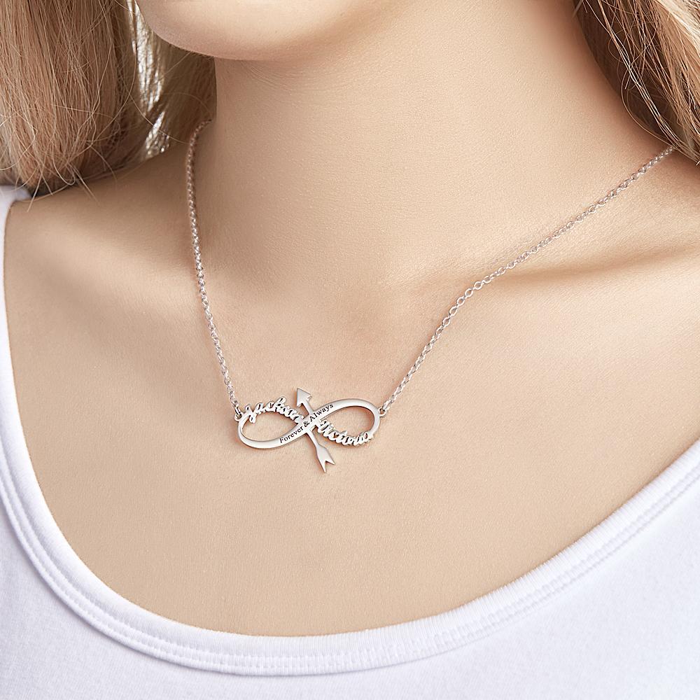 Custom Engraved Necklace Infinity Name Pendant Necklace Birthday Gift - NameNecklace