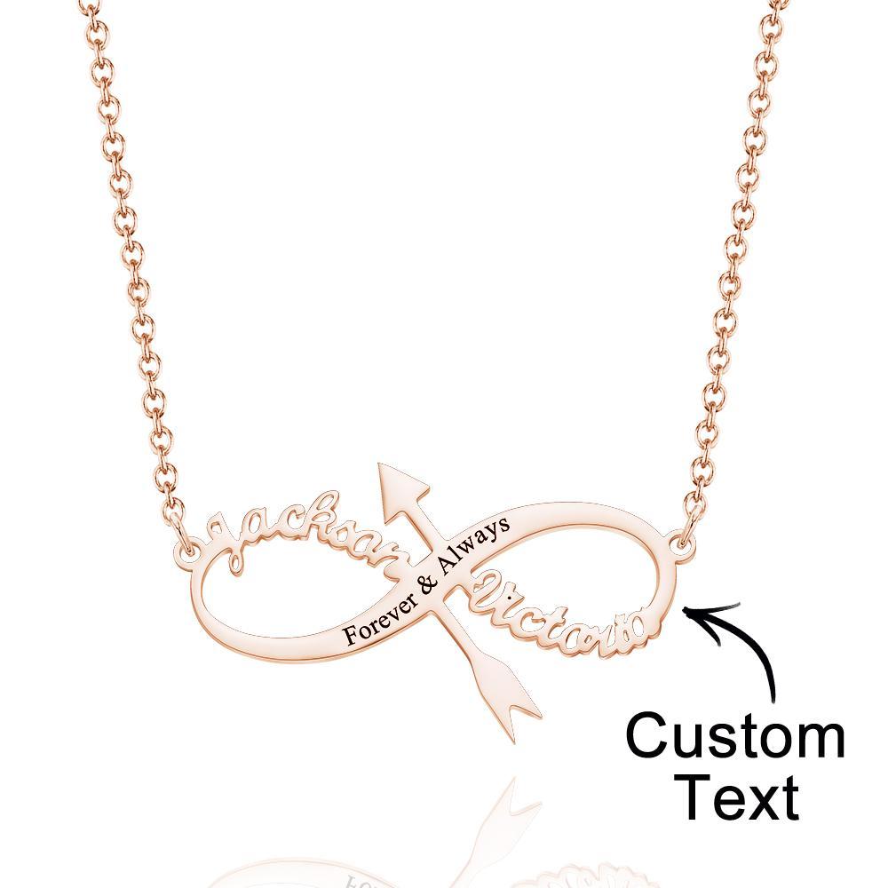Custom Engraved Necklace Infinity Name Pendant Necklace Birthday Gift - NameNecklace
