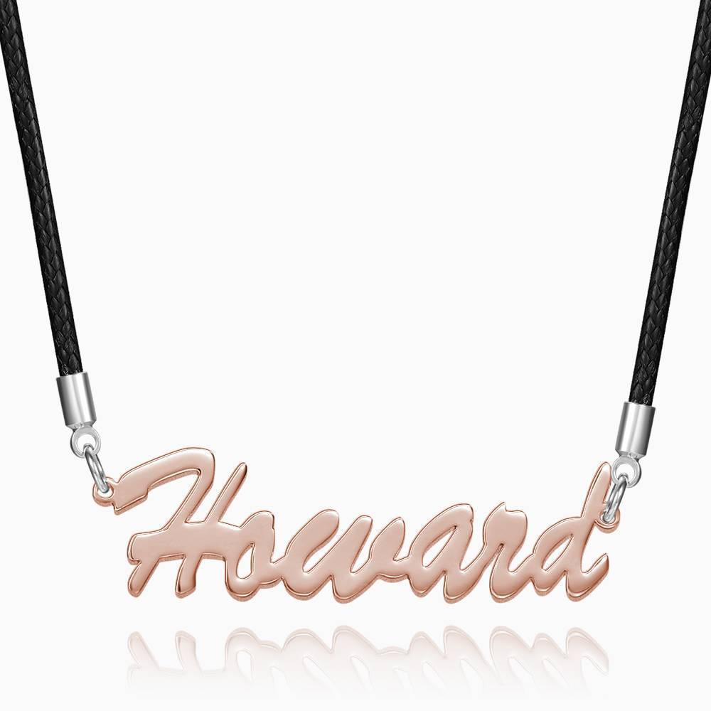 Personalized Men's Name Necklace Rose Gold Plated