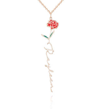 Custom Name Birth Month Colorful Flower Necklace Dainty Floral Pendant Jewelry Birthday Gifts - NameNecklace