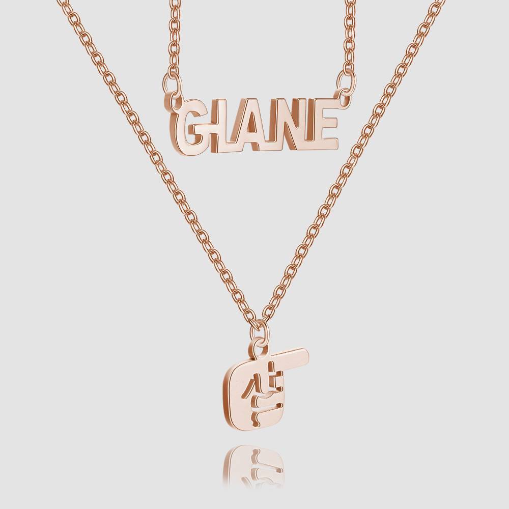 Name Necklace Rose Gold Plated