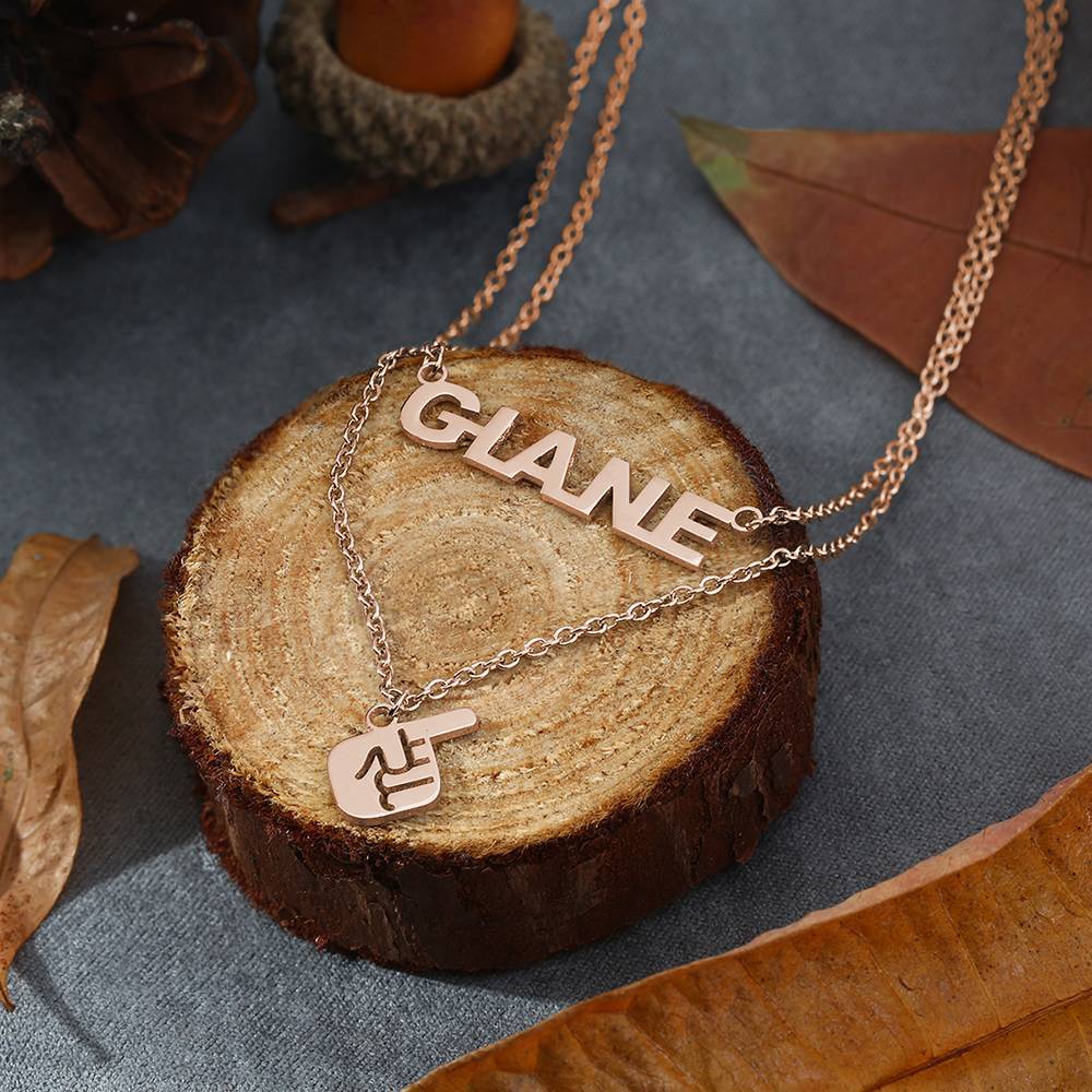 Name Necklace Rose Gold Plated