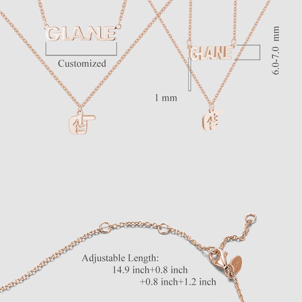 Name Necklace Rose Gold Plated