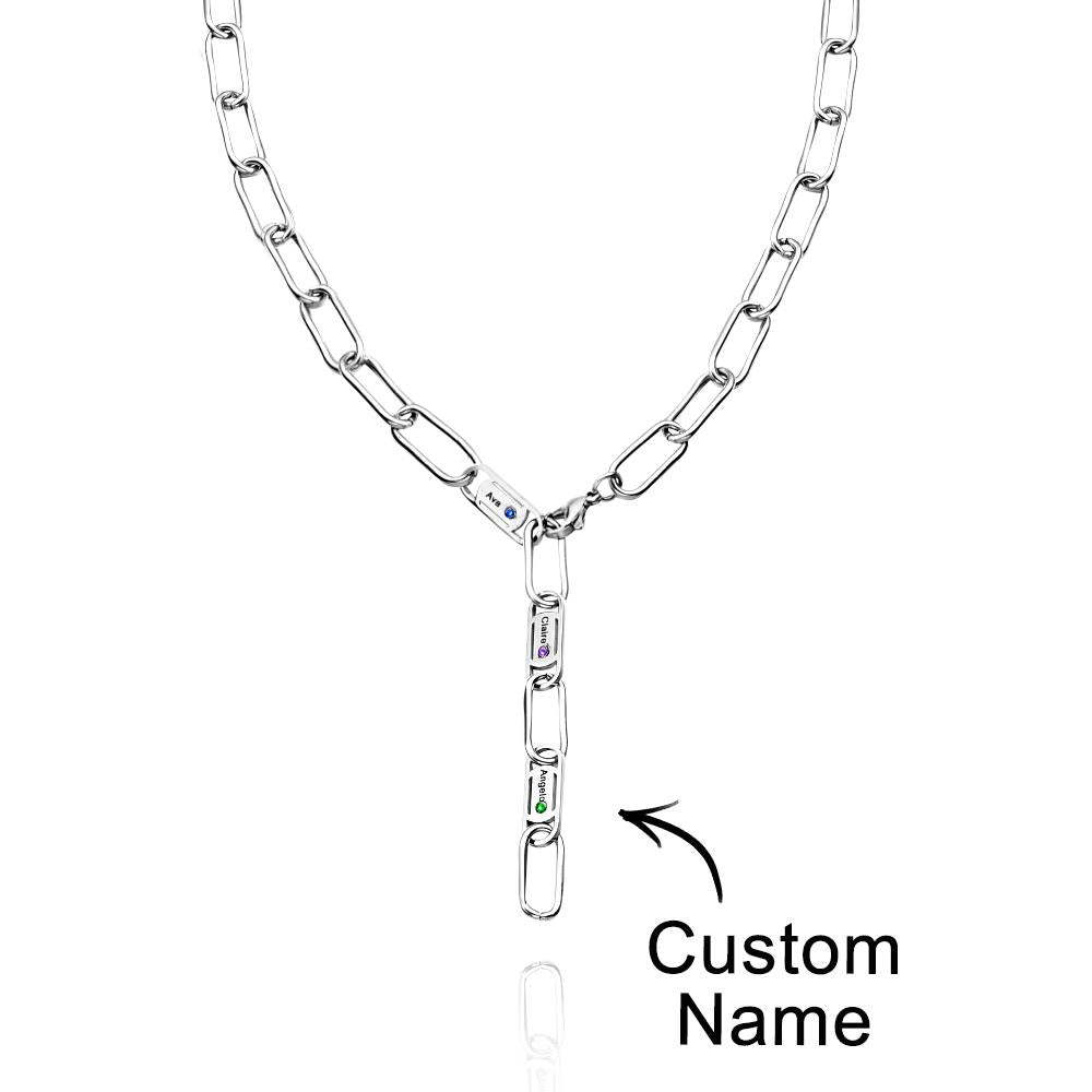 Engravable Endless Ties Name Necklace With Birthstone Unique Wear Decoration For Couples - NameNecklace