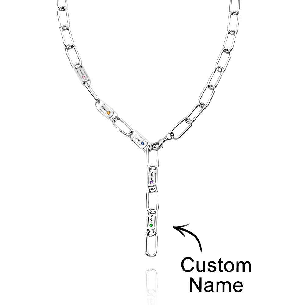 Engravable Endless Ties Name Necklace With Birthstone Unique Wear Decoration For Couples - NameNecklace