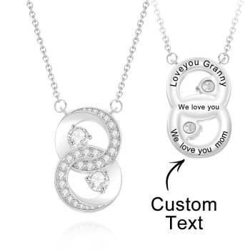 Custom Engraved Birthstone Necklace Symbol Pendant Necklace Gift for Women - NameNecklace