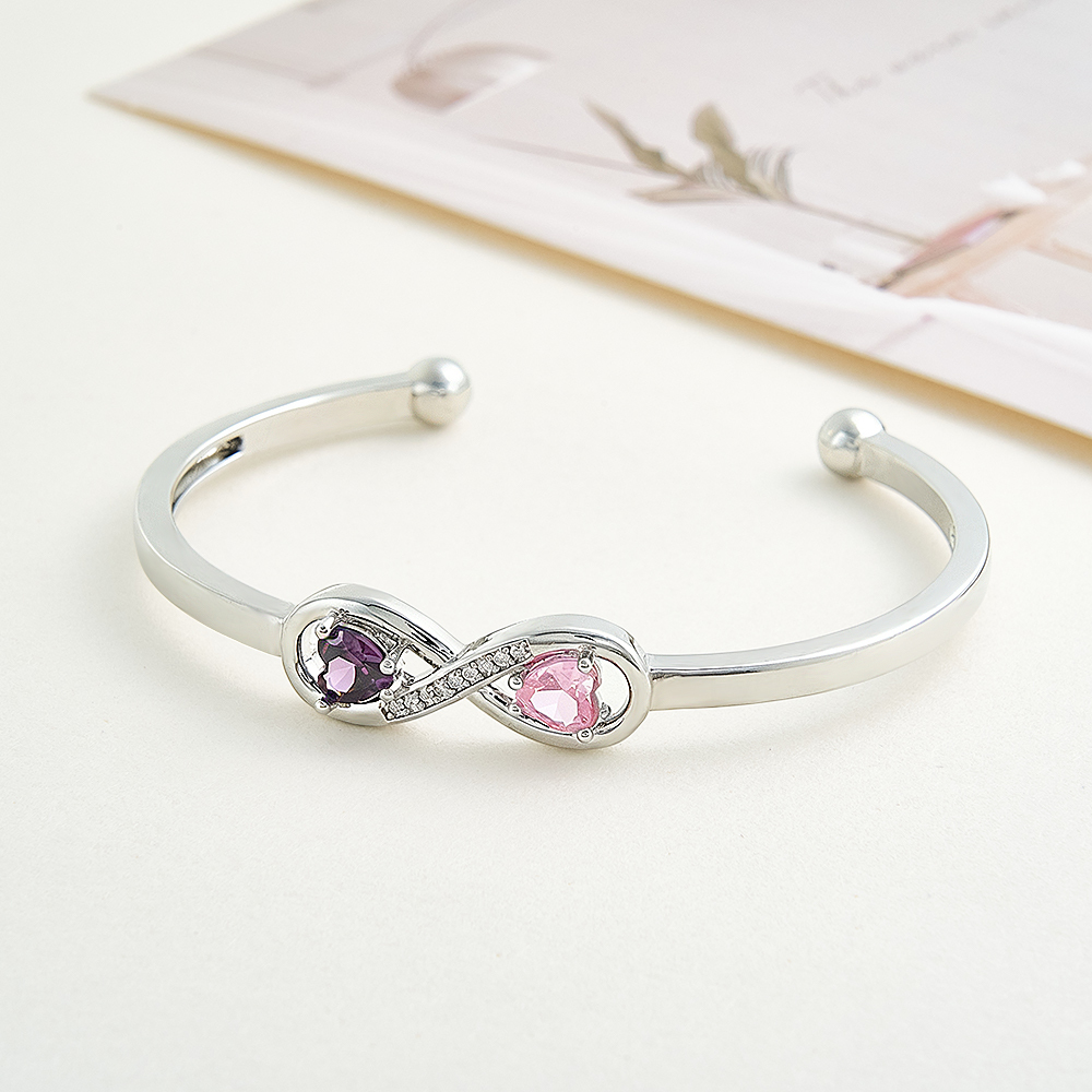 Personalized Infinity Birthstone Bracelet Custom Forever Link Bracelet The Infinite Connection Birthstone Bracelet Mother and Daughter Bracelet