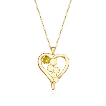 Personalized Birthstone Necklace Optional Quantity Diamonds Heart-shaped Pendant Jewelry For Her - NameNecklace