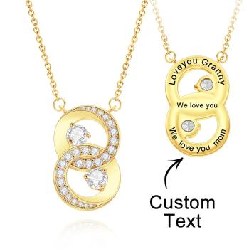 Custom Engraved Birthstone Necklace Symbol Pendant Necklace Gift for Women - NameNecklace