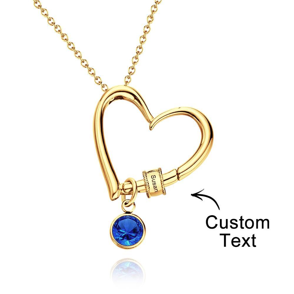 Heart Necklace with Engraved Beads Personalized Charming Necklace for Mom - NameNecklace