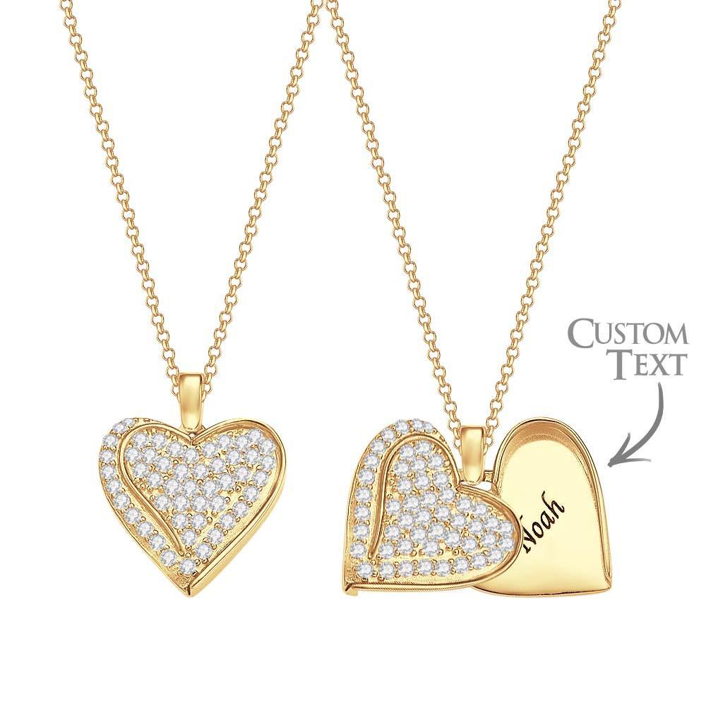 Custom Heart Name Necklace 18k Gold Plated Personalized Engraved Necklace - NameNecklace