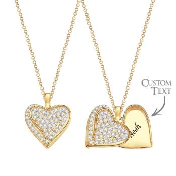 Custom Heart Name Necklace 18k Gold Plated Personalized Engraved Necklace - NameNecklace