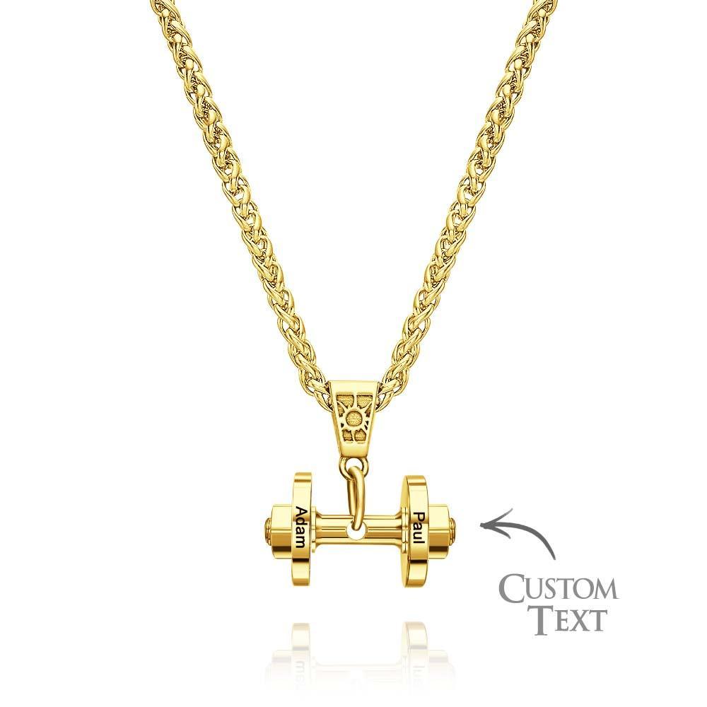 Personalized DAD Dumbbell Charm Necklace Fashionable Pendant Father's Day Gift - NameNecklace