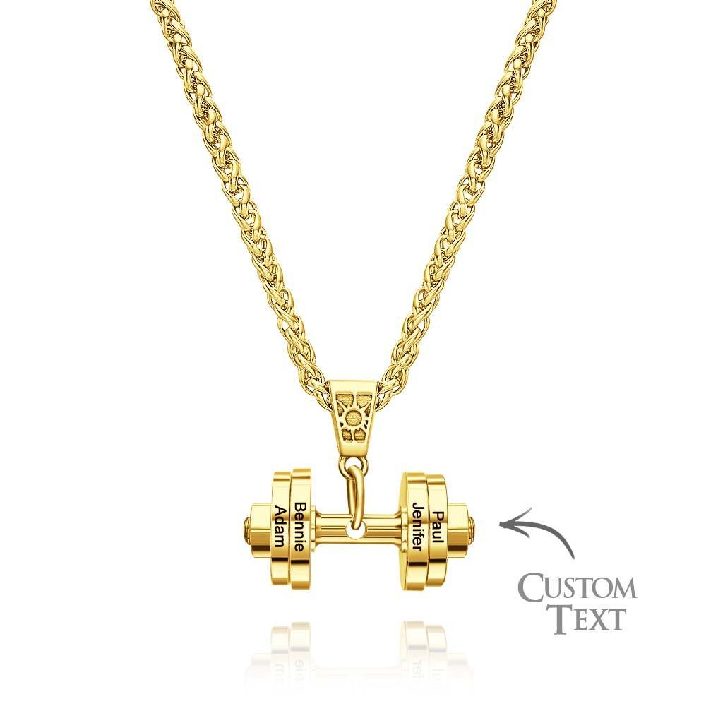 Personalized DAD Dumbbell Charm Necklace Fashionable Pendant Father's Day Gift - NameNecklace