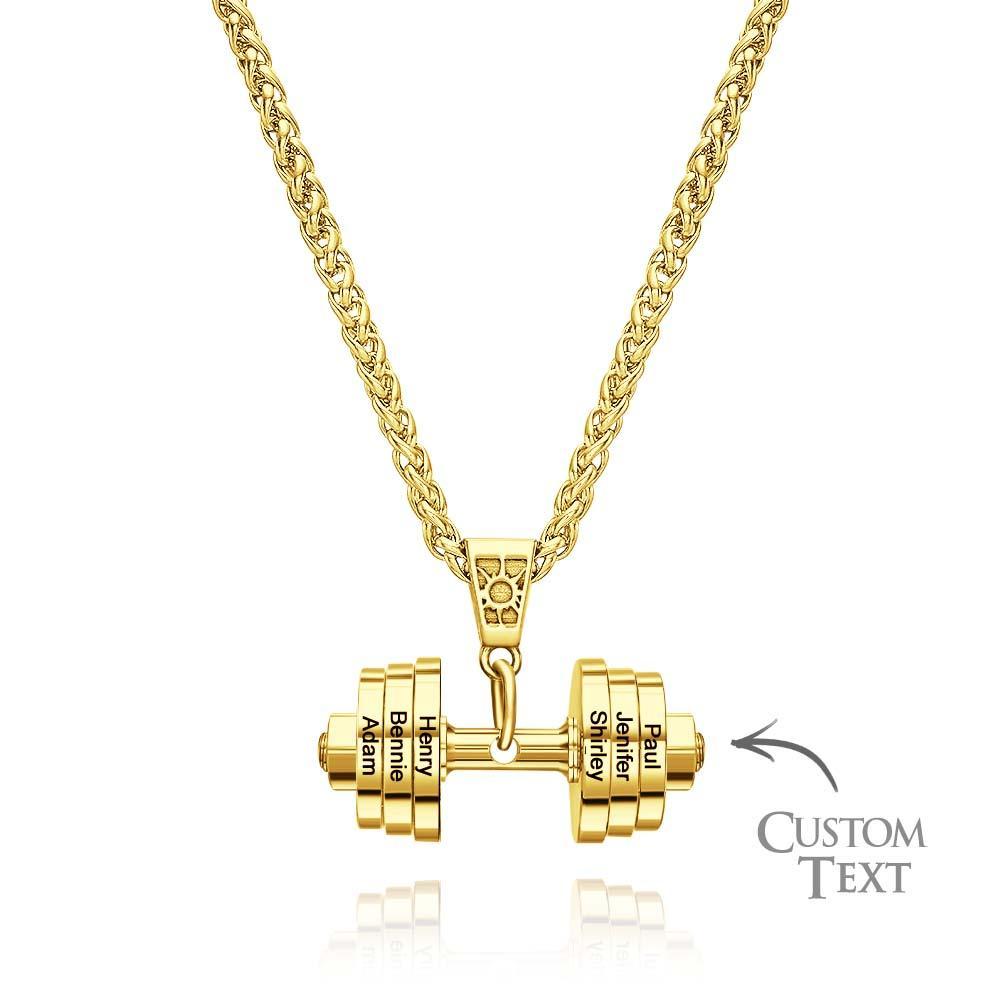 Personalized DAD Dumbbell Charm Necklace Fashionable Pendant Father's Day Gift - NameNecklace