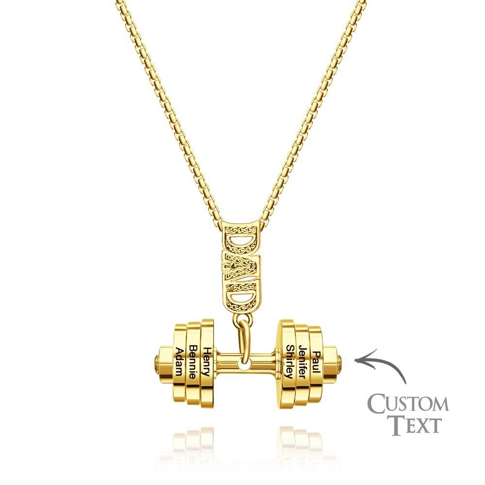 Personalized DAD Dumbbell Charm Necklace Fashionable Pendant Father's Day Gift - NameNecklace