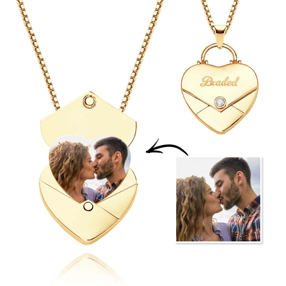 Couple Envelope Lettering Magnetic Necklace - NameNecklace