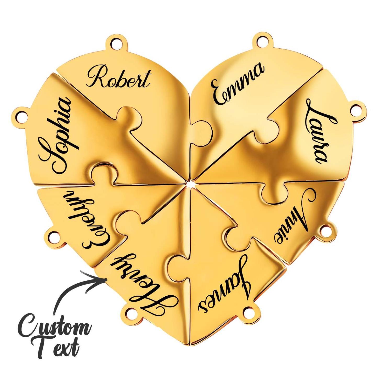Personalized Friend Group Necklaces, Custom Name Engraved Puzzle Piece, Best Friend Gift