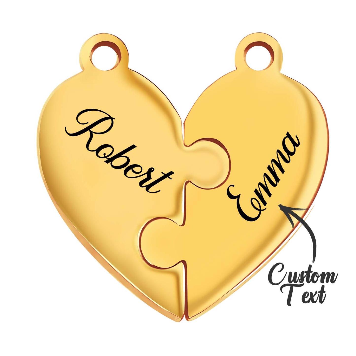 Personalized Friend Group Necklaces, Custom Name Engraved Puzzle Piece