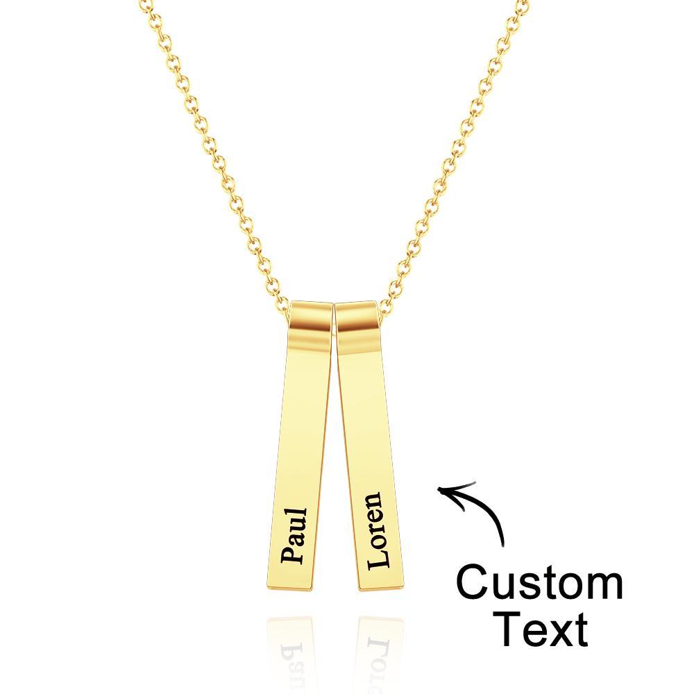 Custom Engraved Vertical 1-5 Names Necklace Stylish Personalized Pendant for Her - NameNecklace