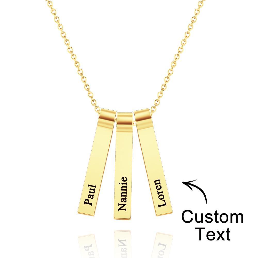 Custom Engraved Vertical 1-5 Names Necklace Stylish Personalized Pendant for Her - NameNecklace