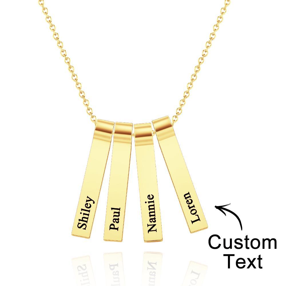 Custom Engraved Vertical 1-5 Names Necklace Stylish Personalized Pendant for Her - NameNecklace
