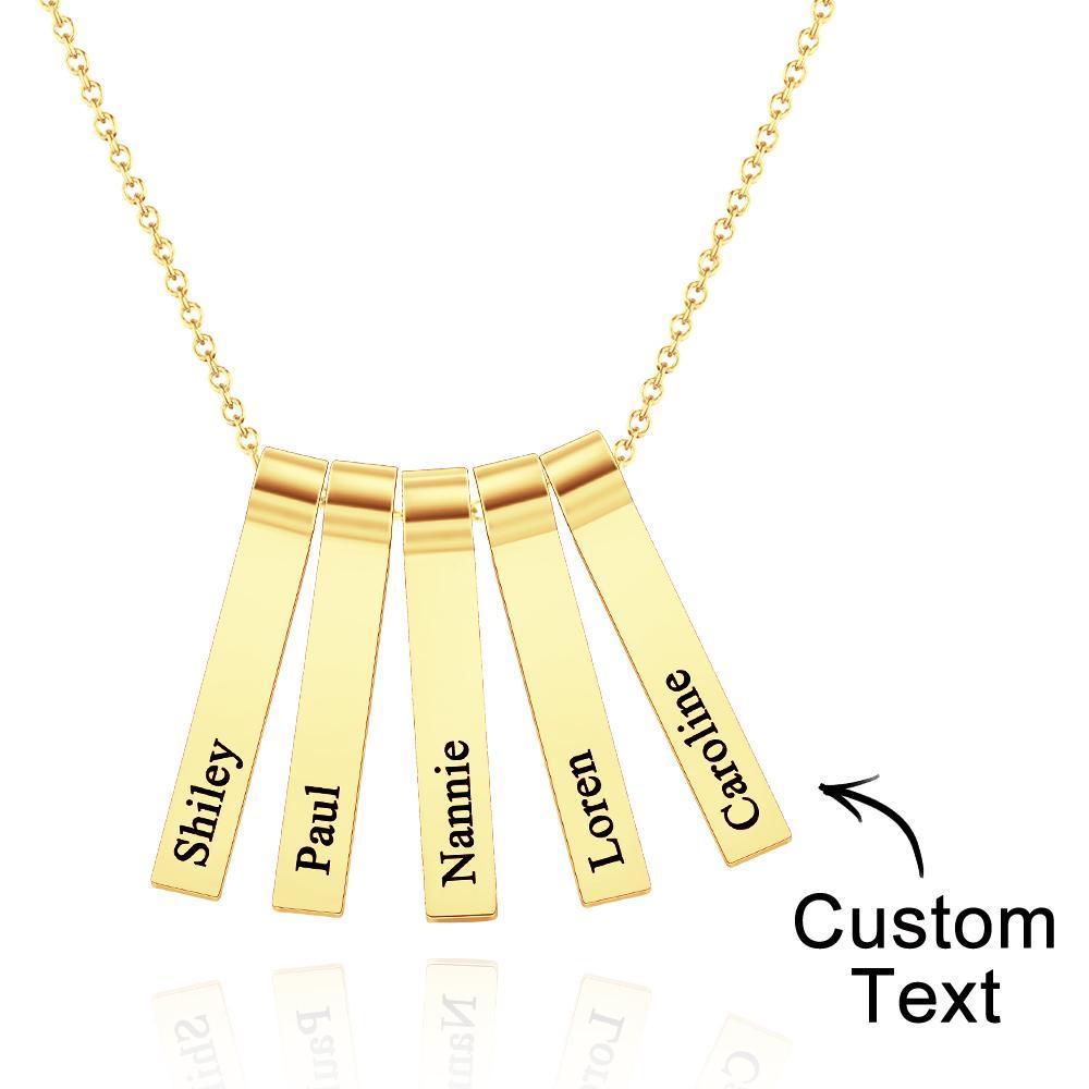 Custom Engraved Vertical 1-5 Names Necklace Stylish Personalized Pendant for Her - NameNecklace