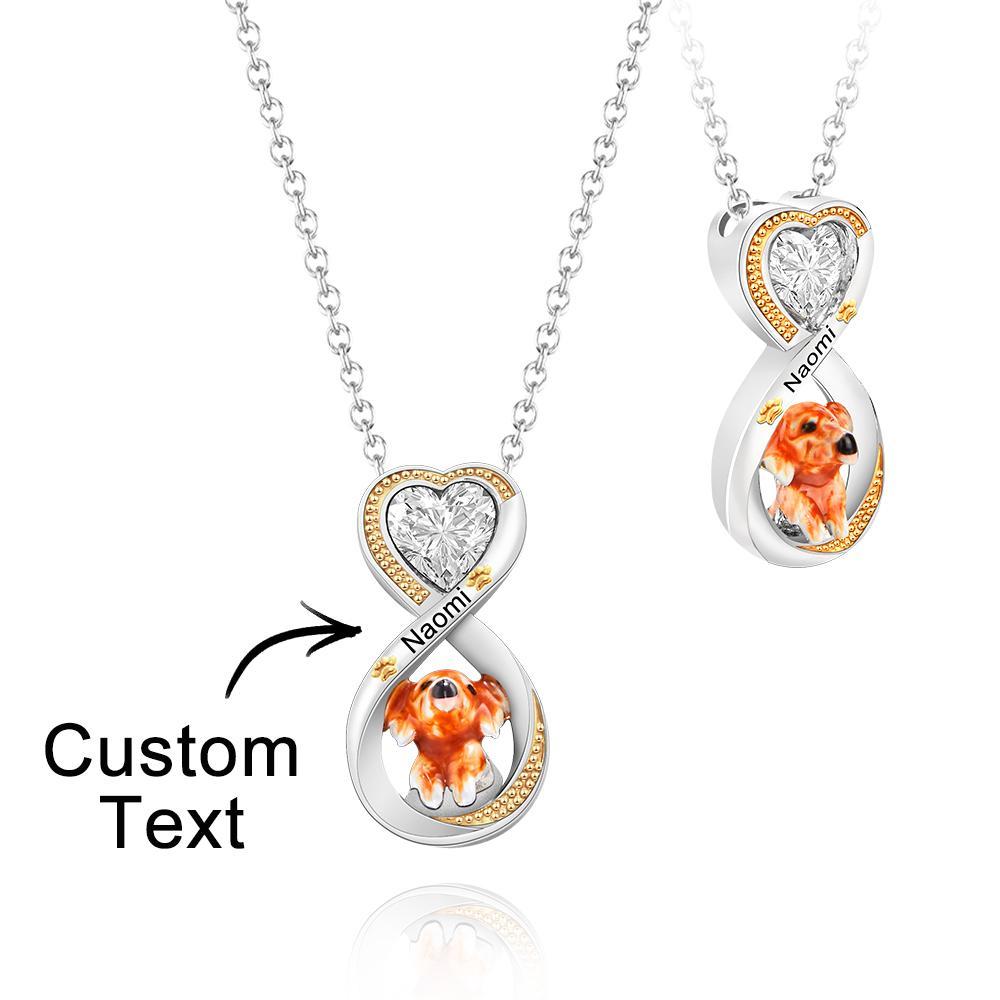Custom Engraved Necklace Infinite Love Pet Theme Gifts - NameNecklace