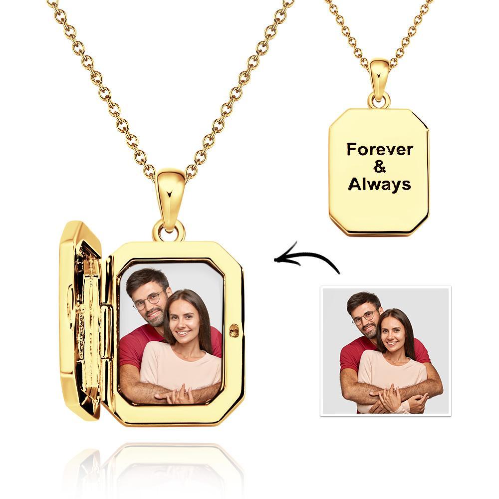 Custom Photo Engraved Necklace Shaped Open Cover Creative Pendant Gifts - NameNecklace