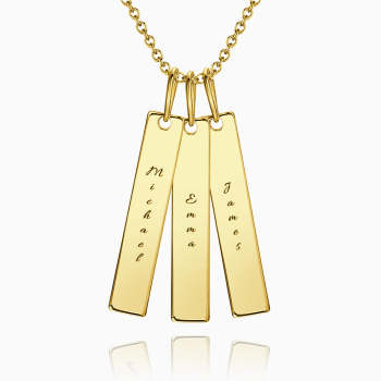 Bar Engraved Bar Necklace 14k Gold Plated