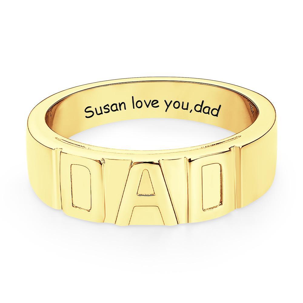 Personalized Dad Ring Custom Engraved Unique Ring Father's Day Gifts - NameNecklace