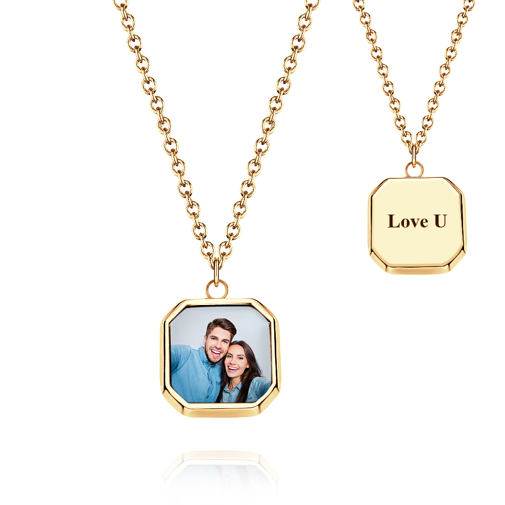 Fun Gifts Custom Photo Hidden Heart Magic Necklace Personalized Cold Concealed Photo Necklace Heat Reveal Picture Necklace Suprise Gifts