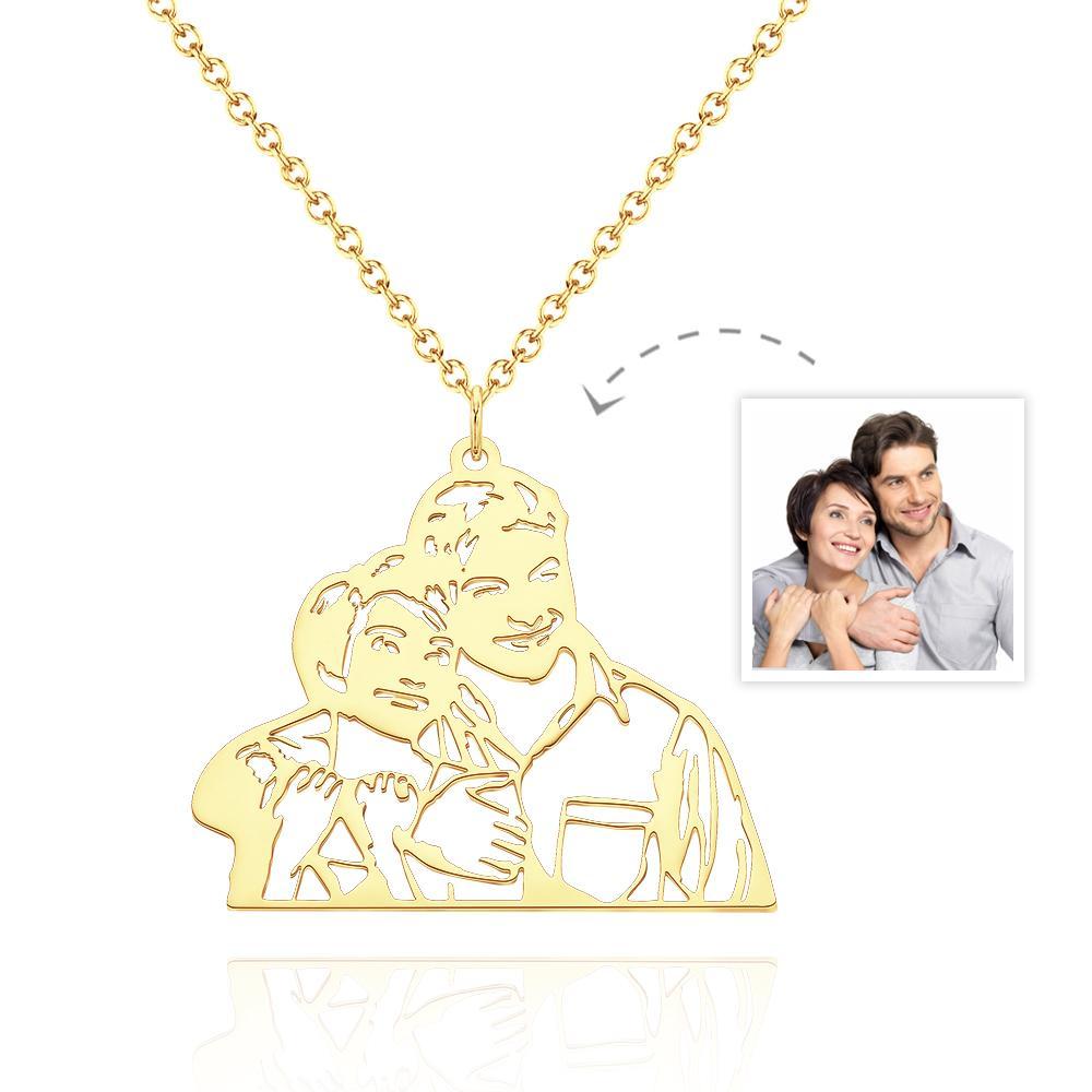Custom Photo Necklace Three-dimensional Hollow Out Unique Gifts - NameNecklace