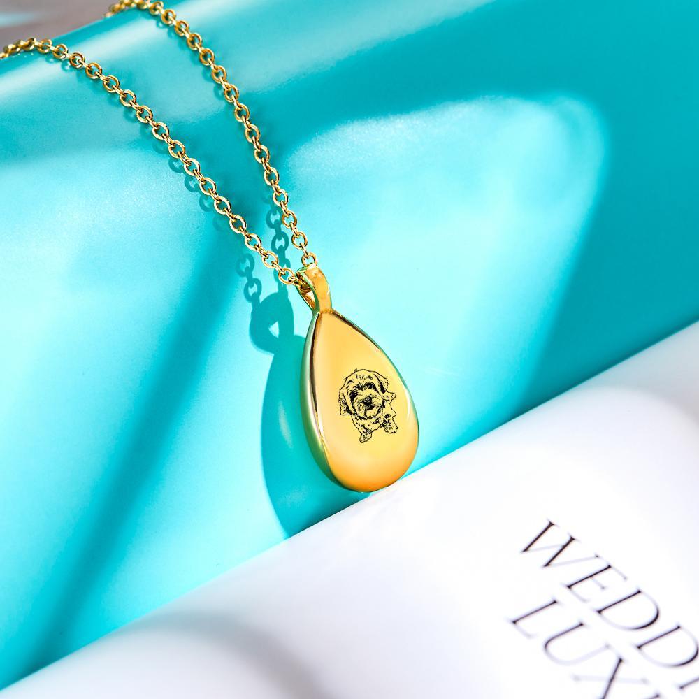Custom Photo Necklace Shadow Carving Ashes Pendant Commemorate Gifts - NameNecklace
