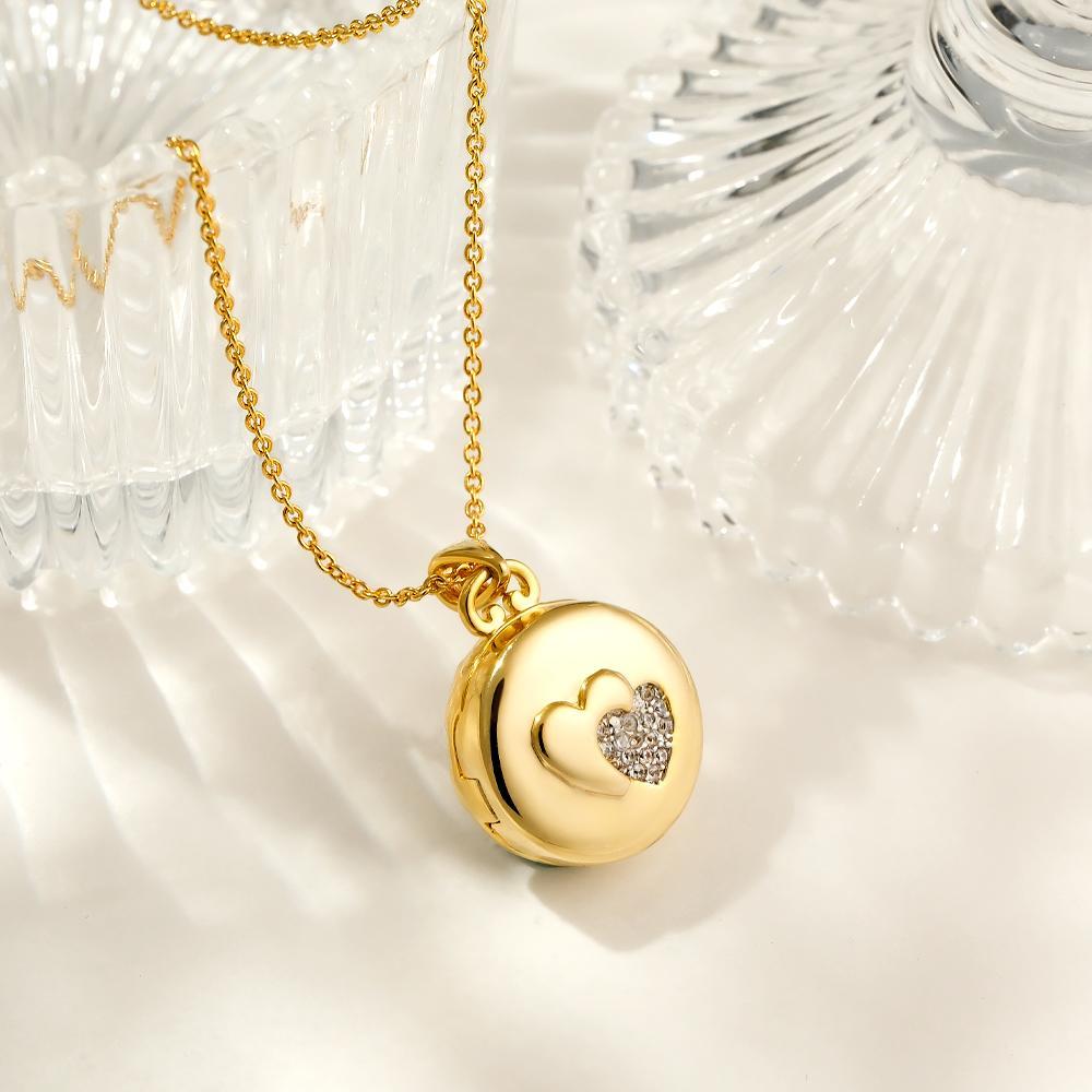 Personalized Photo Locket Necklace Elegant Birthstone Oval Shape Pendant Necklace Jewelry - NameNecklace
