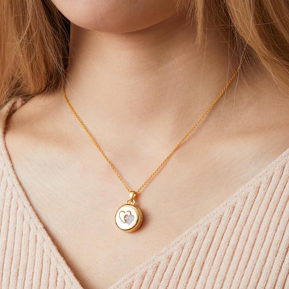 Personalized Photo Locket Necklace Elegant Birthstone Oval Shape Pendant Necklace Jewelry - NameNecklace