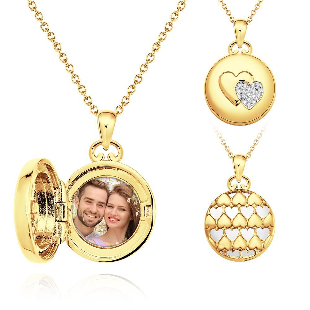 Personalized Photo Locket Necklace Elegant Birthstone Oval Shape Pendant Necklace Jewelry - NameNecklace
