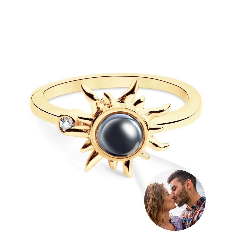 Custom Photo Projection Ring Fashion Sun Couple Gifts - NameNecklace