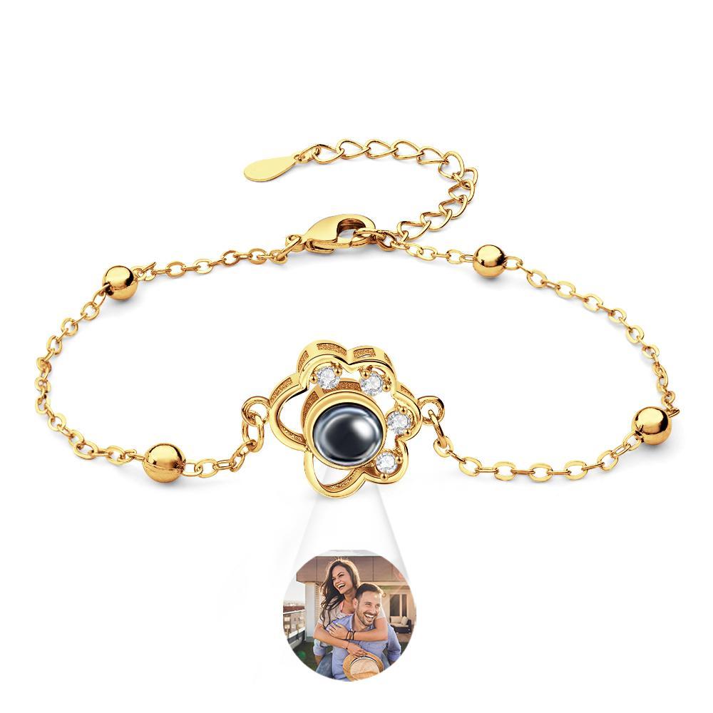 Custom Projection Bracelet Animal Footprint Cute Present for Pet Lover - NameNecklace