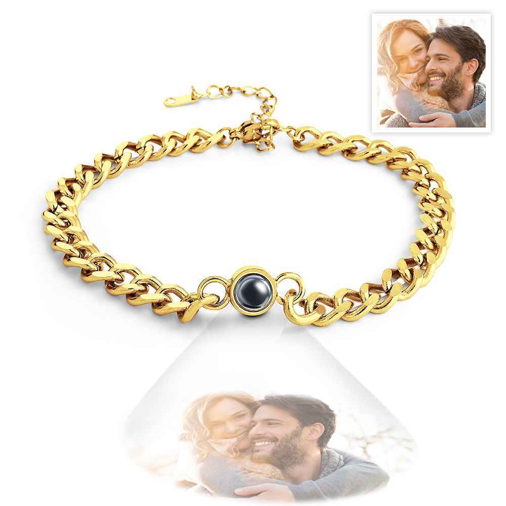 Personalized Photo Projection Bracelet Vintage Bracelet Jewelry For Him - NameNecklace