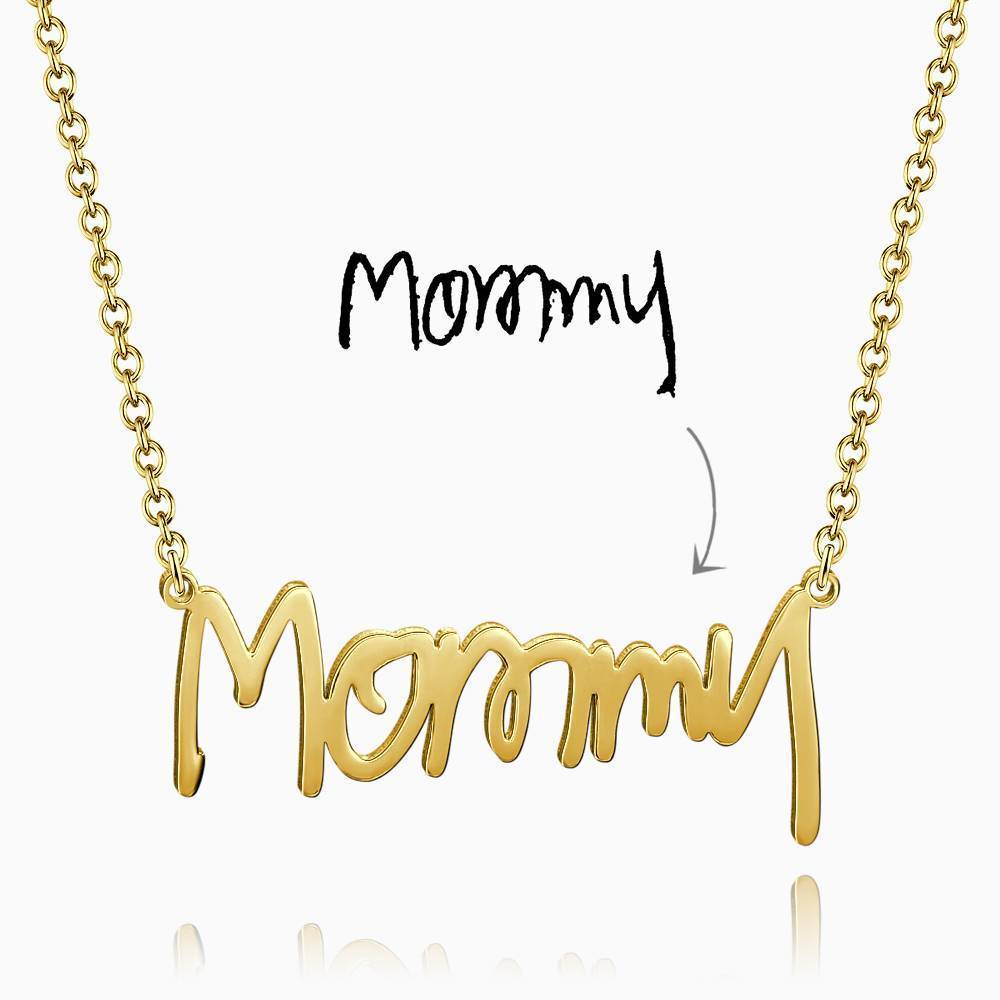 Personalized Handwriting Name Necklace Gift For Her 14k Gold Plated Golden