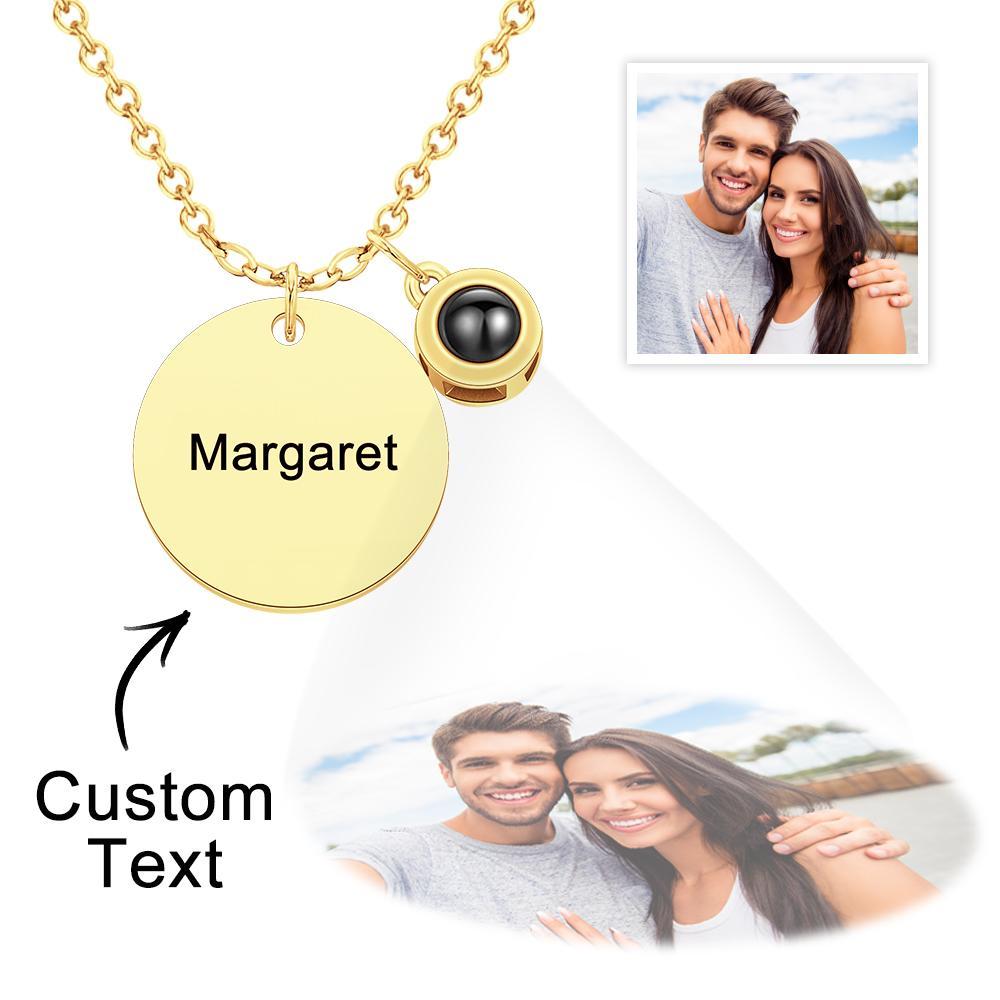 Custom Projection Engraved Necklace Pendant Simple Gifts - NameNecklace