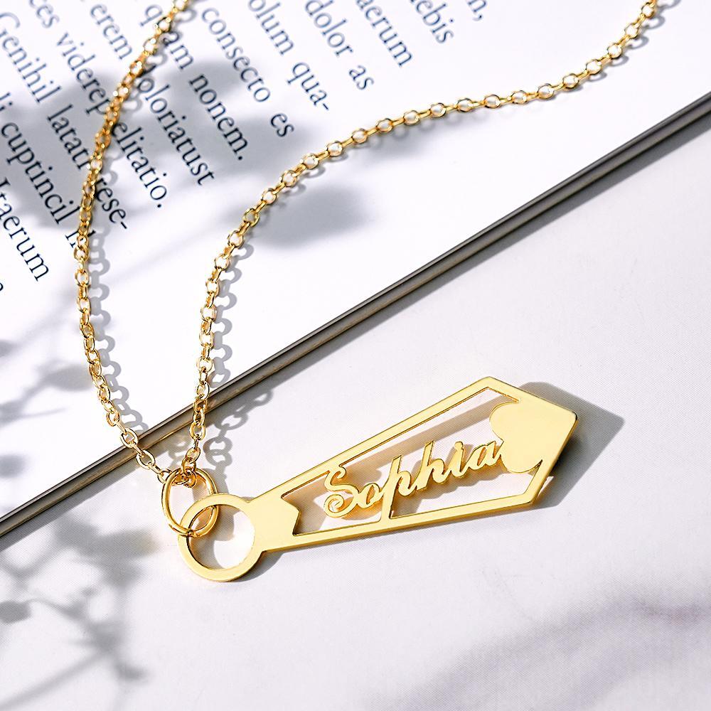 Custom Name Necklace Tie Shaped Pendant Gifts for Dad - NameNecklace