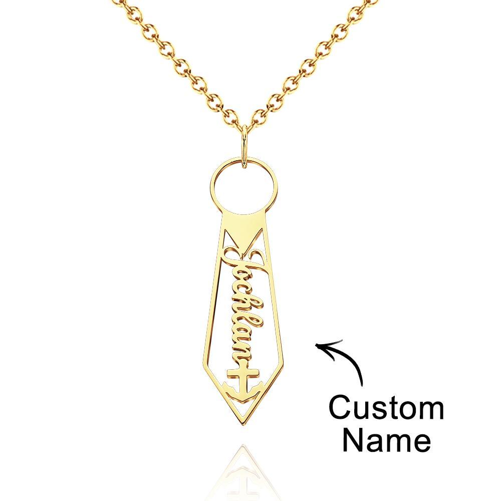 Custom Name Necklace Creative Tie Fashion Gifts for Men - NameNecklace