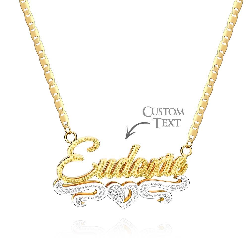 Personalized Name Necklace Fashion Love Heart Decor Necklace Gifts for Men - NameNecklace